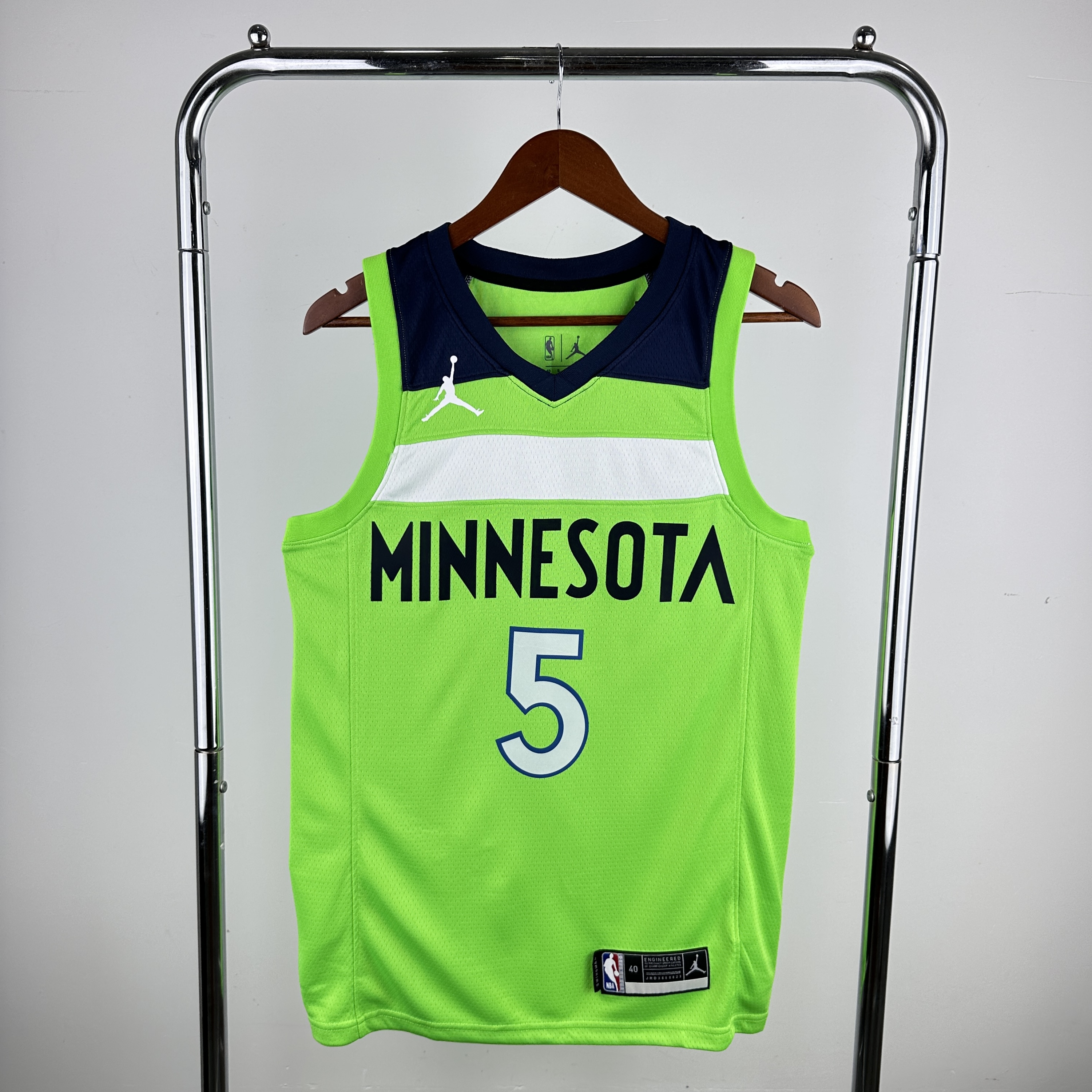 Men Minnesota Timberwolves #5 Edwards fluorescent green 2024 NBA Jersey->minnesota timberwolves->NBA Jersey